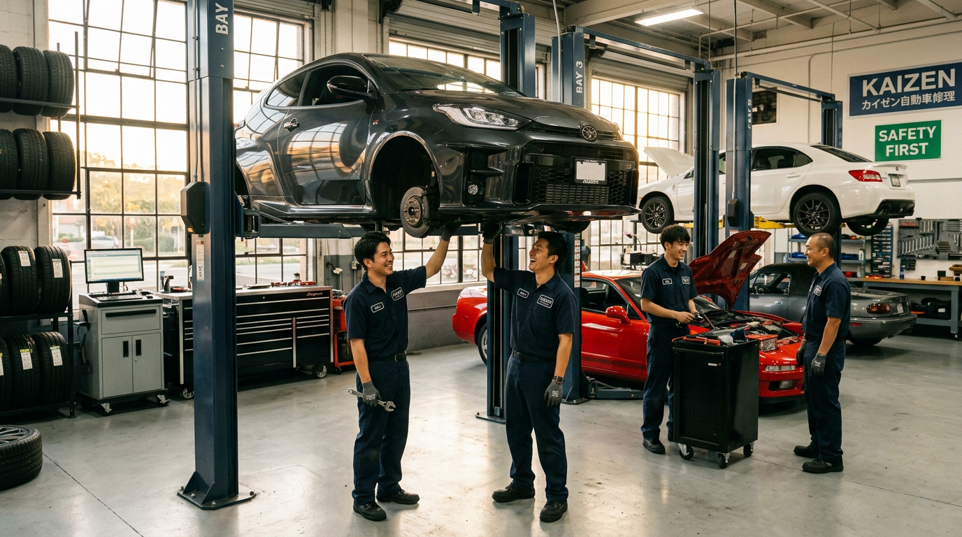 CAR-MANの整備工場で働くスタッフ